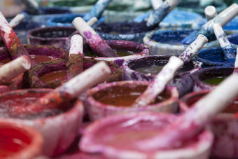 Porcelain mortars with mineral pigments | Huang Zhiyang's studio, Beijing, 2014